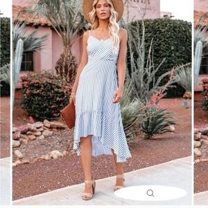 Vici Mustard Seed Blue and White Striped Dress